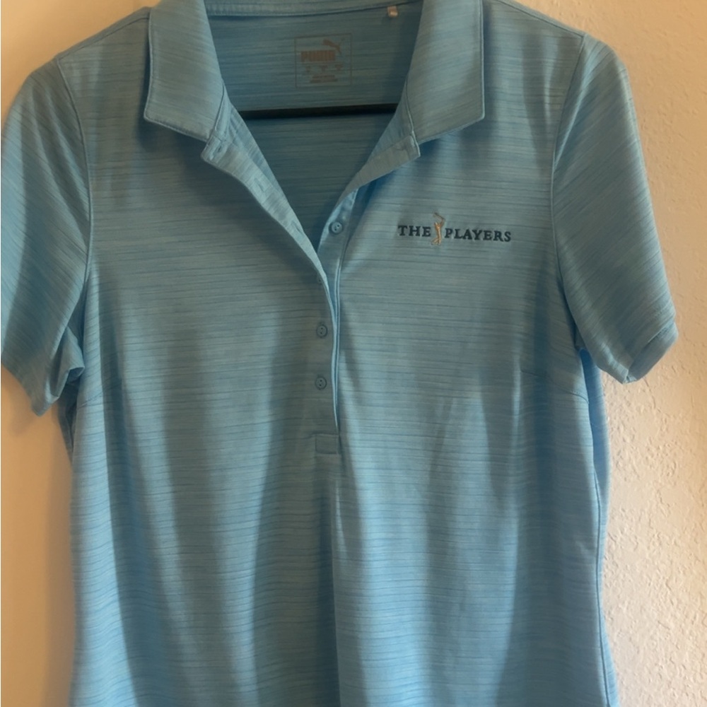 Puma Blue Polo Fitted Button Down Shirt
